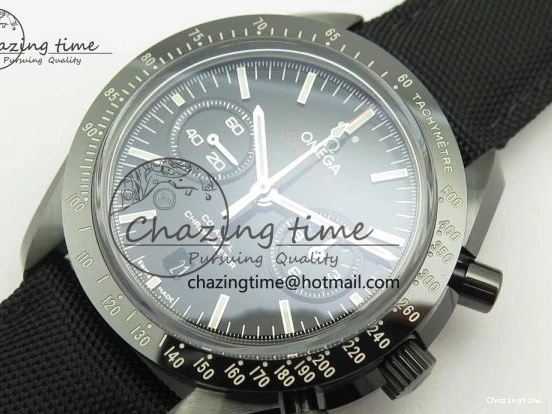 1229 Premium Speedmaster “Dark Side of The Moon” Real Ceramic OMF 1:1 Best Edition on Nylon Strap A 7977
